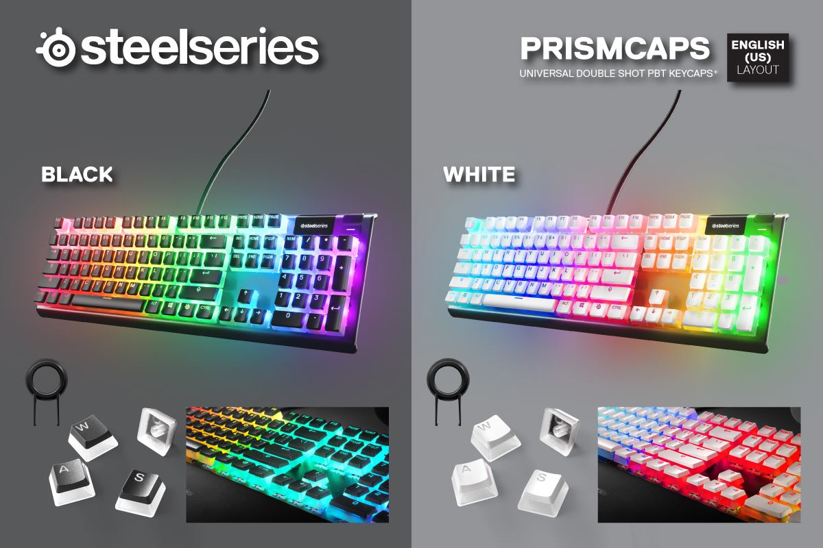 SteelSeries PRISMCAPS Universal Double Shot PBT Keycaps | Gigahertz