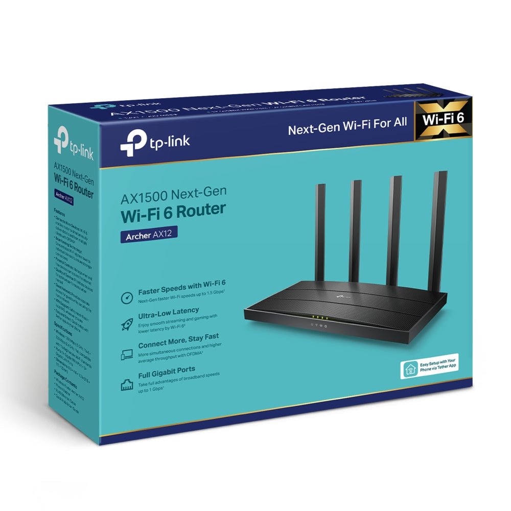 TP - Link Archer AX12 AX1500 Wi - Fi 6 Router | Gigahertz