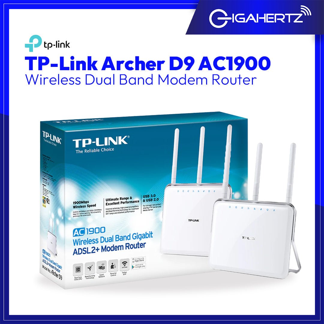 TP - Link Archer D9 AC1900 Wireless Dual Band Modem Router | Gigahertz