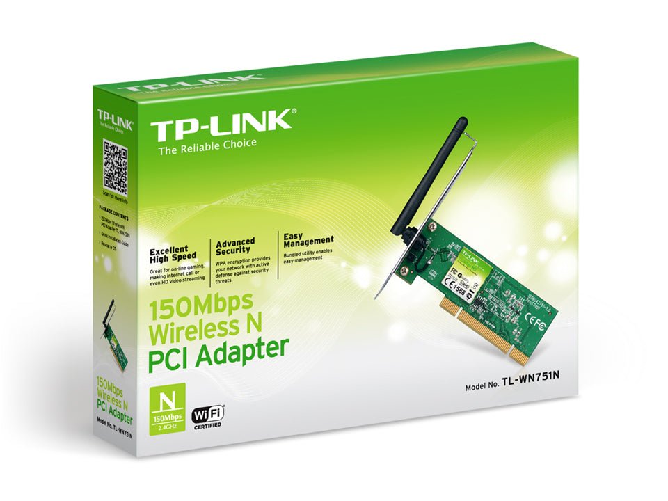 TP - Link WN751N 150Mbps Wireless N PCI Adapter | Gigahertz