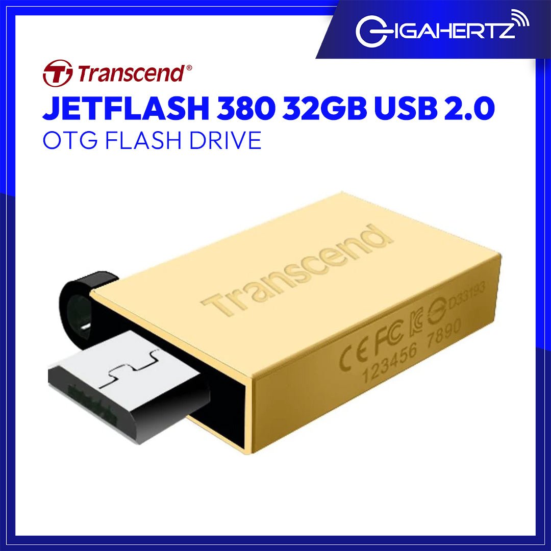 Transcend JetFlash 380 OTG Flash Drive 32GB USB 2.0 | Gigahertz