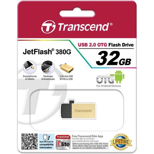 Transcend JetFlash 380 OTG Flash Drive 32GB USB 2.0 | Gigahertz