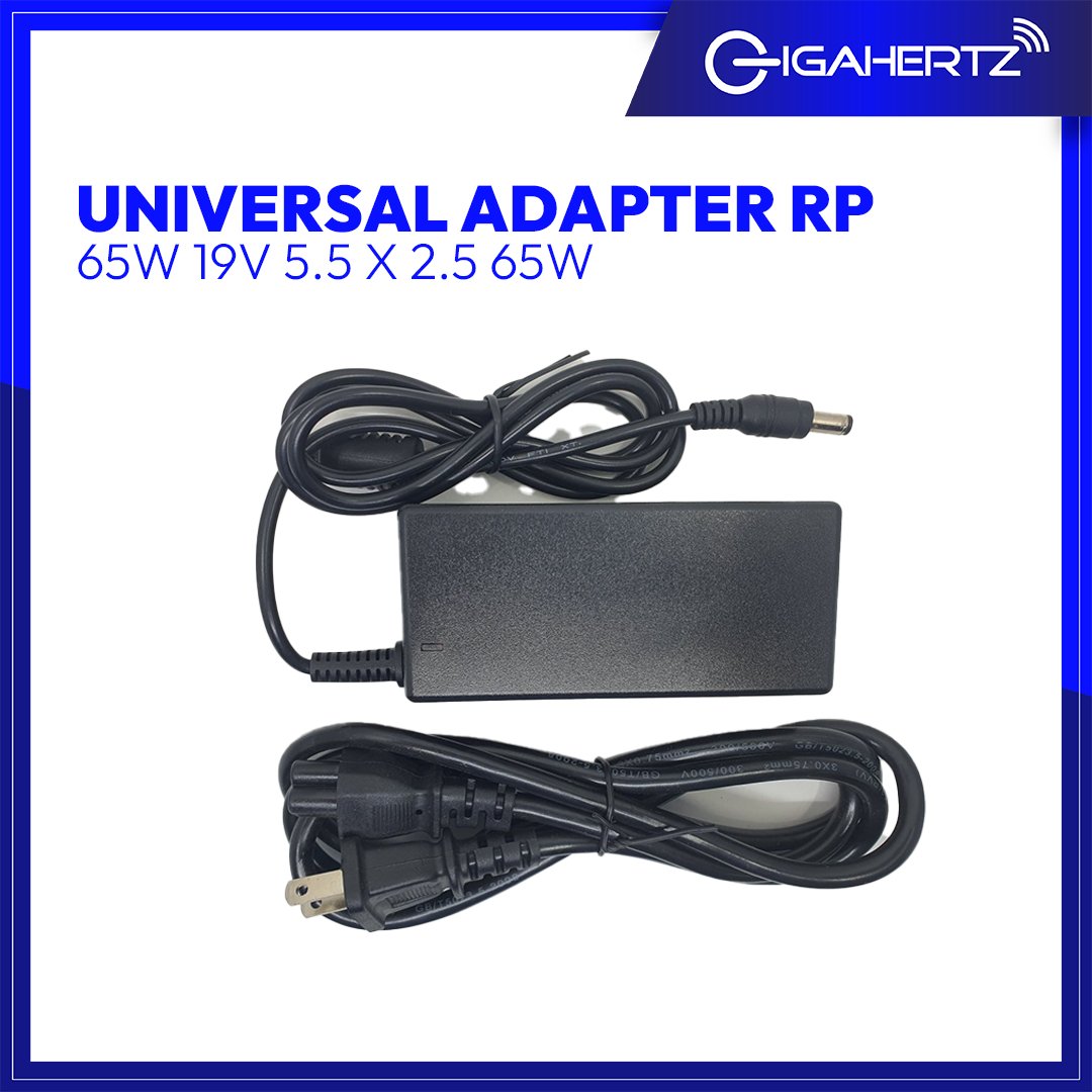 Universal Adapter RP 65W 19V 5.5 X 2.5 65W | Gigahertz