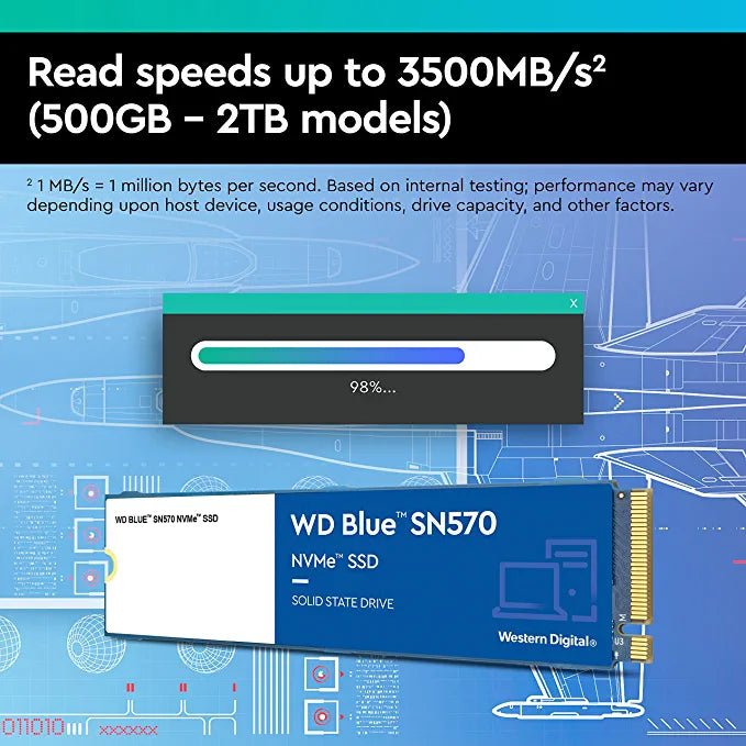 Western Digital WDS500G3B0C 500GB M.2 2280 PCIe BLUE NVME | Gigahertz