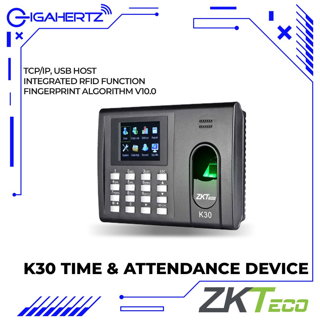 ZKTeco K30 Time & Attendance Device | Gigahertz