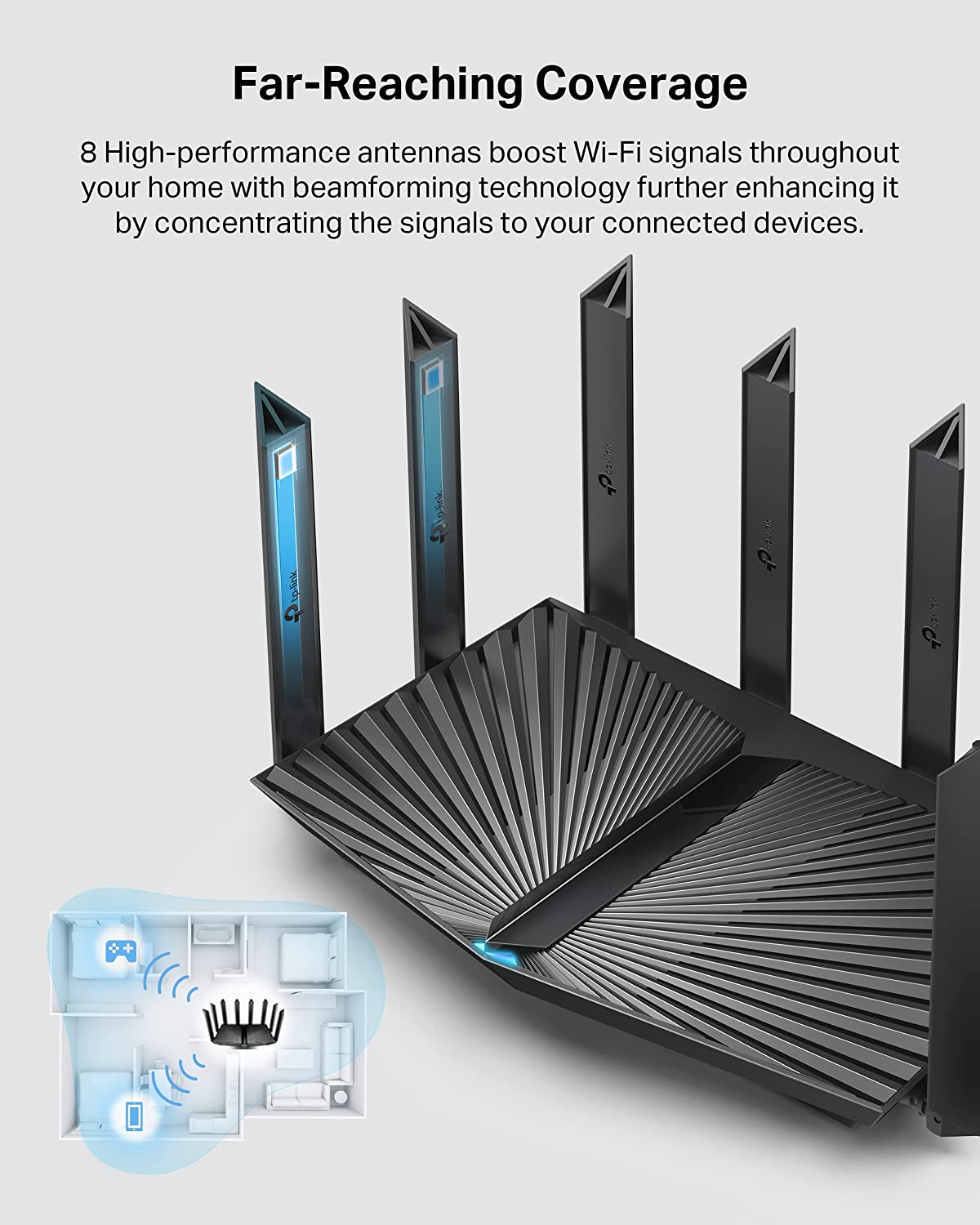 TP-Link AX6000 Wi-Fi 6 Router Dual Band, 2.5 Gbps WAN/LAN Port, 8K Str