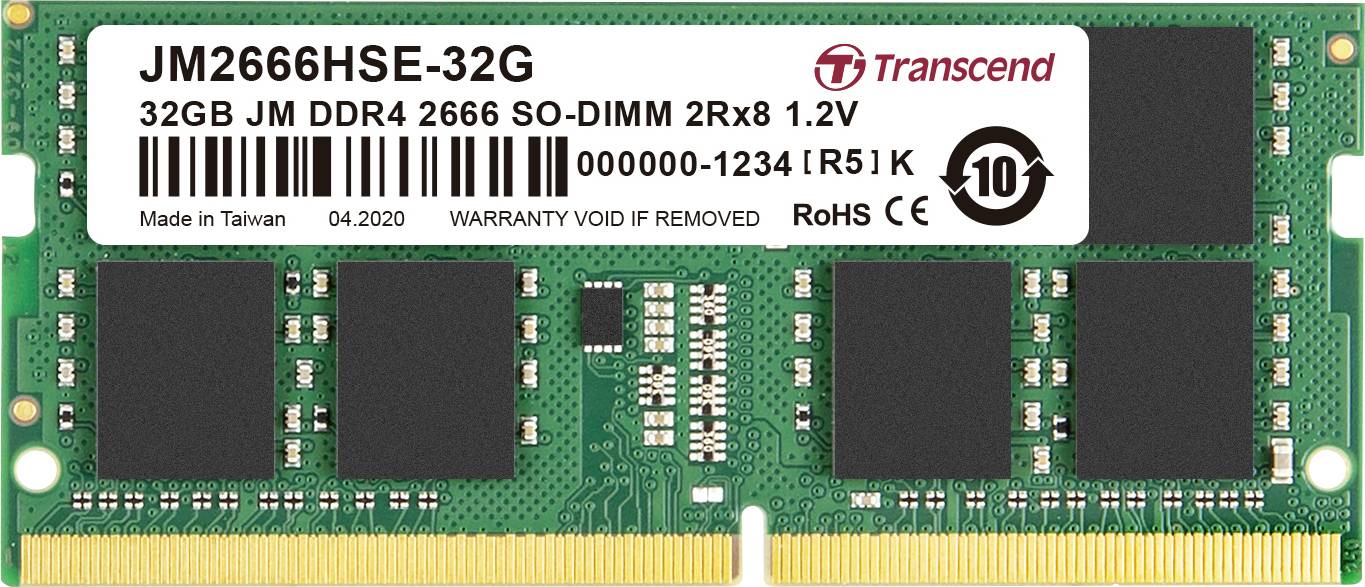 トランセンド16GB DDR4 2666 U-DIMM 2Rx8 1.2V